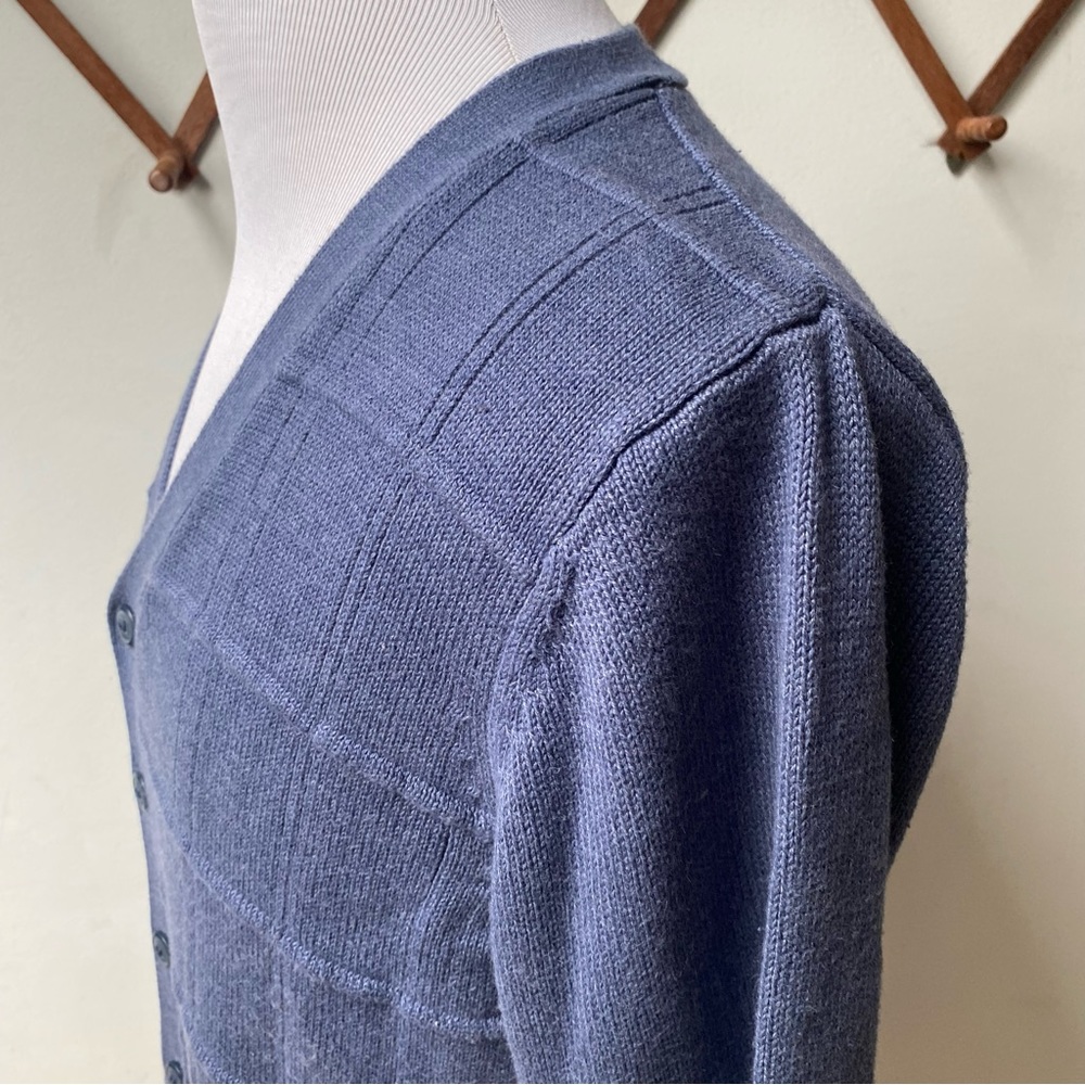 Vintage Ribbed Knit Textured Cardigan - image 3
